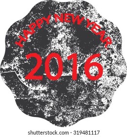 New Year stamp. Vector illustration.