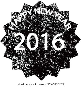 New Year stamp. Vector illustration.