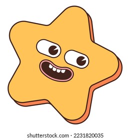 New Year Star icon. Flat line vector illustration.