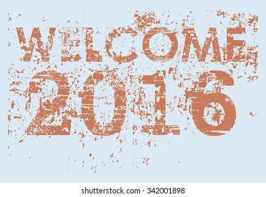 New year stencil writing on the wall