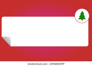 
New Year sticker with a Christmas tree.
Vector red 3D New Year sticker with a Christmas tree.