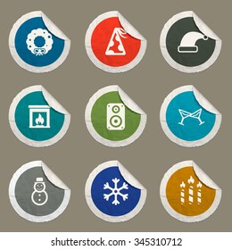 New year sticker icons for web