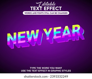 New year style editable text effect