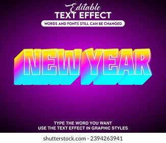 new year style editable text effects