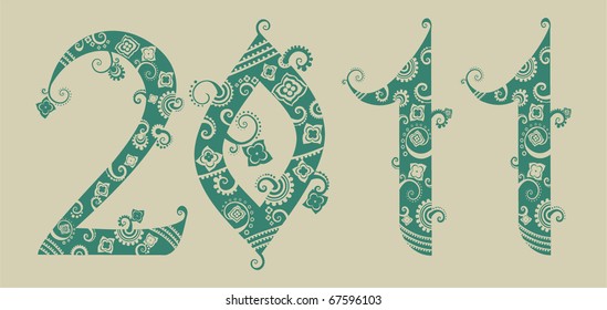 New year stylized sign