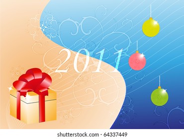 New year surprise. Vector illustration.