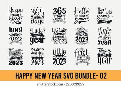 Neues Jahr svg bündel, glückliche neue Jahr svg Zitate, neues Jahr Typografie T-Shirt Design, SVG Schnittdateien