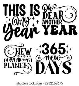 New Year SVG Bundle vector file