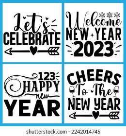 New Year Svg Design Bundle vector file