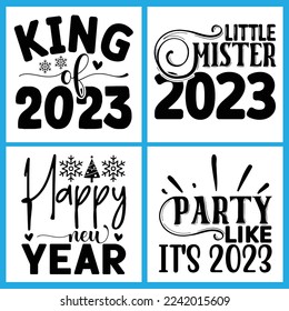 New Year SVG Design Bundle vector file