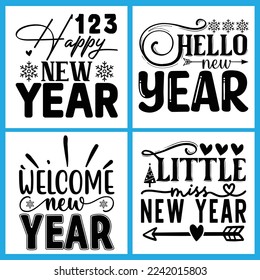 New Year Svg Design Bundle vector file