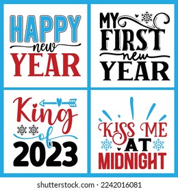 New Year Svg Design Bundle vector file