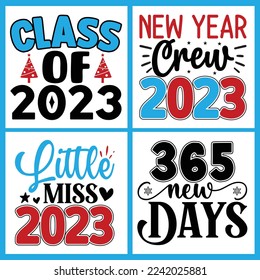 New Year Svg Design Bundle vector file
