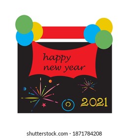 New year symbol colorful illustration template vector design background