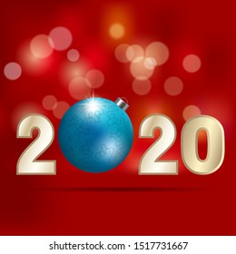 New Year symbol design. Isolated on blue background.