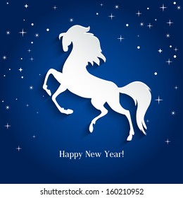 New Year symbol of horse - Illustration, vector