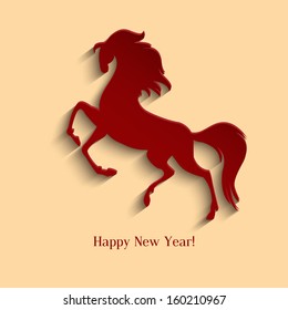 New Year symbol of horse - Illustration, vector