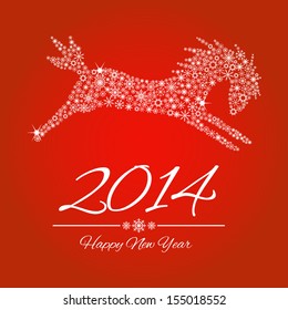 New Year symbol of horse - vector, Illustration.