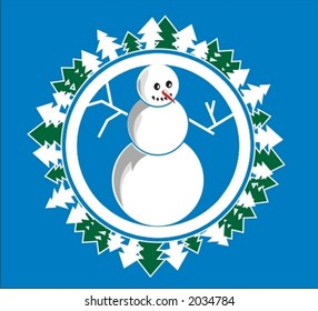 New Year symbol. Snowman