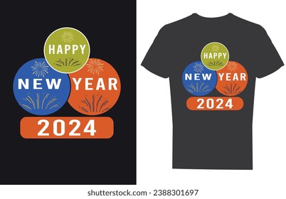new year t shirt design and vector