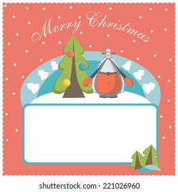 New year; template Christmas cards, cute sheep and tree