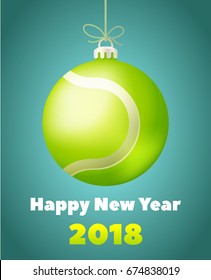 New Year Tennis Ball for the Year of the Dog, vector illustration