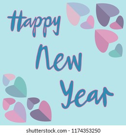 New Year text for calendar, invitation, greeting card, postcard, typography poster, banner, flyer. Handwritten modern lettering. Inspirational quote on textured background. Vector illustration EPS 10.