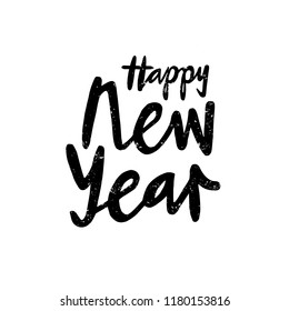 New Year text for calendar, invitation, greeting card, postcard, typography poster, banner, flyer. Handwritten modern lettering. Inspirational quote on textured background. Vector illustration EPS 10.