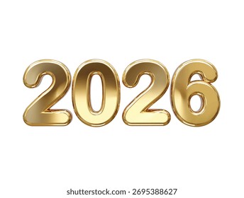 Novo efeito de texto ano 2026 elemento Renderização
