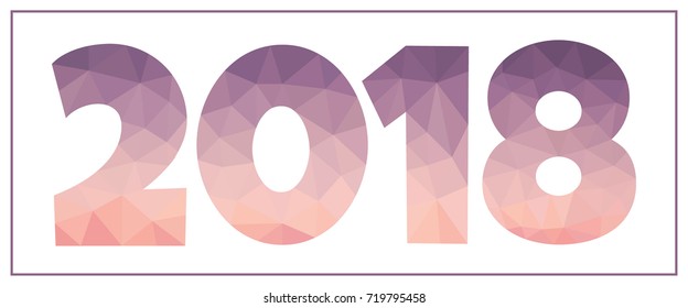 New year text vector. Polygonal modern design illustration.