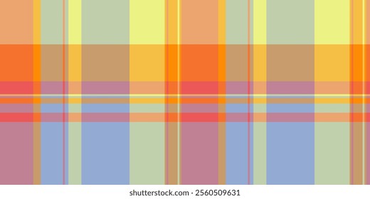 New year textile tartan background, variety texture pattern seamless. Self fabric vector plaid check in orange and red colors palette.