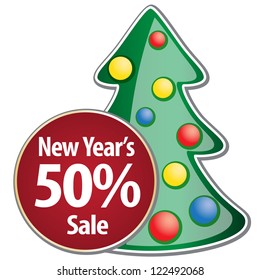 New Year Theme. Holiday's merchandising coupon on white Background. Grouped for easy editing. Perfect for invitations or announcements.