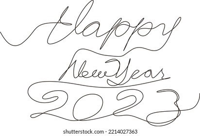 new year themed continuous line illustration design