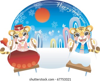 New Year with Tiger Character