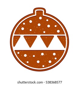 New Year Toy. Christmas cookie. Vector illustration.