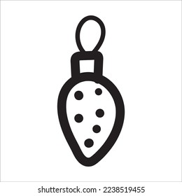 New Year toy in style of doodles on white. Vector isolated image in style of doodle for use as festive design