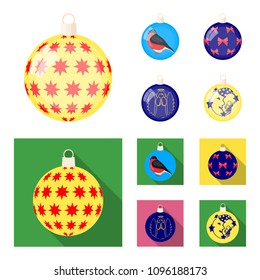 New Year Toys cartoon,flat icons in set collection for design.Christmas balls for a treevector symbol stock web illustration.