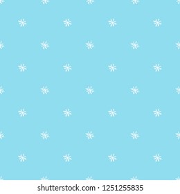 New year traditional seamless pattern with white snowflakes on blue background. Holiday christmas decor ornament