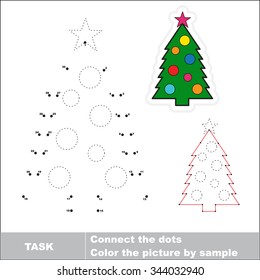 Árbol de año nuevo para ser rastreado. Juego de números vectores. 