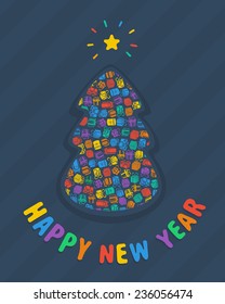 New Year Tree Card