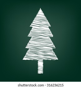New year tree with chalk effect 