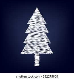 New year tree with chalk effect  