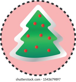 new year tree decal and logo christmas