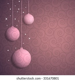 New year tree decoration christmas card. Vector illustration