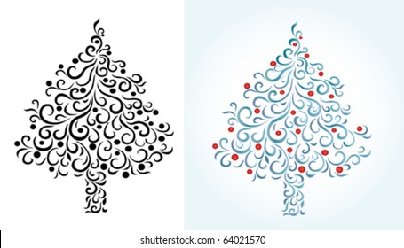 New Year tree, decorative