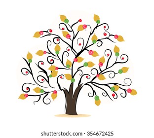New year tree with diamonds greeting card vector background