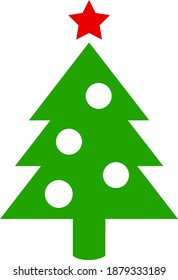 New year tree icon with flat style. Isolated vector new year tree icon image on a white background.