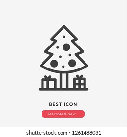 new year tree icon vector
