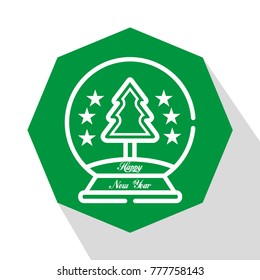 new year tree icon vector