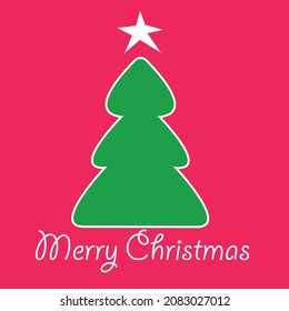 New year tree with lettering Merry Christmas.christmas concept.card,poster for new year.